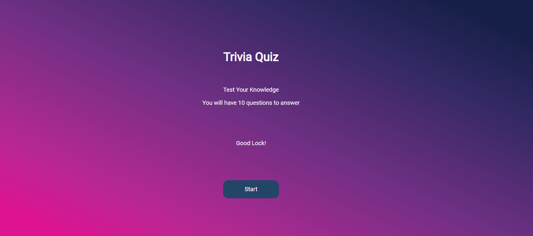 Trivia QuizEste é um jogo de Quizz!